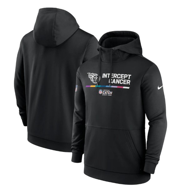 Tennessee Titans 2022 Black Crucial Catch Therma Performance Pullover Hoodie